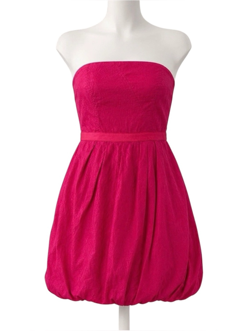 Armani Exchange Y2K Strapless Bubble Hem Mini Dress Pink Sz 2 90s Party Cocktail